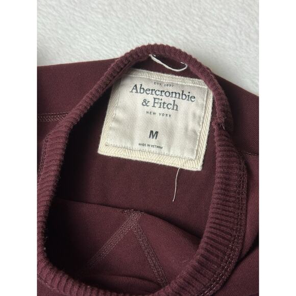 Vtg Abercrombie & Fitch Muscle Shirt Mens Medium Maroon Striped Long Sleeve Y2K - Picture 3 of 4